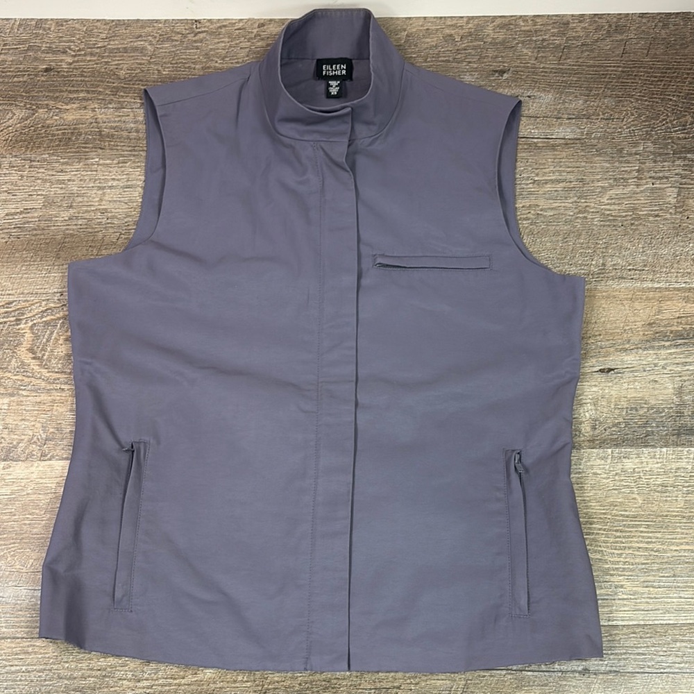 Eileen Fisher Lavender Haze Full Zip Stand Collar Vest XS